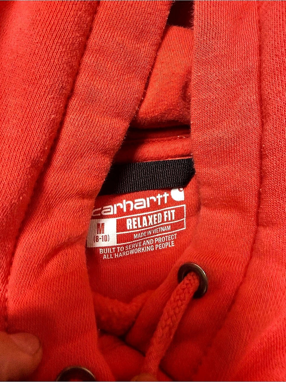 Carhartt Relaxed Fit Hoodie in Red Size Medium - Picture 2 of 3
